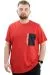 Big Size Crew Neck Man T-shirt THINKERS U24043 Kırmızı