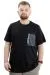 Big Size Crew Neck Man T-shirt THINKERS U24043 Black