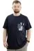Big Size Mens Crew Neck T-Shirt GARNILI U24045 Navy Blue