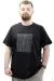 Big Size Mens T-Shirt Crew Neck LABYRINTH U24048 Black