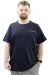 Mens Big Size Crew Neck T-shirt CHANGE U24050 Navy Blue