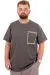Mens Big Size T-Shirt Crew Neck T-shirt NUMBER U24051 Khaki