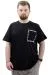 Mens Big Size T-Shirt Crew Neck T-shirt NUMBER U24051 Black
