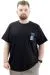 Mens Big Size T-Shirt Crew Neck T-shirt LIMITED U24052 Black