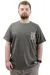 Big Size Mens T-shirt Crew Neck Cep Detaylı T-Shirt REFUEL U24053 Khaki