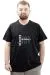 Big Size Mens T-Shirt V Collar BELIEVE U24054 Black