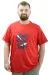 Mens Big Size T-shirt Crew Neck SOON U24061 Kırmızı