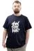 Mens Big Size T-shirt Crew Neck SOON U24061 Navy Blue