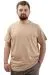 Big Size Mens T-shirt Crew Neck T-Shirt TOUCH U24066 Beige