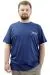 Big Size Mens T-shirt Crew Neck T-Shirt NYC U24068 Indigo