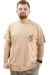 Big Size Mens T-shirt Crew Neck LEAF U24069 Beige
