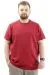Big Size Mens T-Shirt Basic Elastic Crew Neck T-shirt STAY U24071 Burgundy