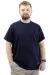 Big Size Mens T-Shirt Basic Elastic Crew Neck T-shirt STAY U24071 Navy Blue