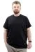 Big Size Mens T-Shirt Basic Elastic Crew Neck T-shirt STAY U24071 Black