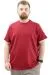 Big Size Mens T-Shirt Basic Elastic Crew Neck T-shirt U24073 Burgundy