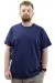 Big Size Mens T-Shirt Basic Elastic Crew Neck T-shirt U24073 Indigo