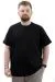 Big Size Mens T-Shirt Basic Elastic Crew Neck T-shirt U24073 Black
