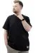 Big Size Mens T-Shirt Basic Elastic Crew Neck T-shirt NEW YORK U24075 Black