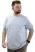 Big Size Mens T-Shirt Basic Elastic Crew Neck T-shirt THIS IS ME U24076 Ice Blue