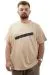 Big Size Mens T-shirt Crew Neck CREATE U24079 Beige