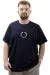 Big Size Mens T-shirt Crew Neck NEW YORK U24081 Navy Blue