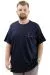 Big Size Mens T-shirt Crew Neck U24083 Navy Blue