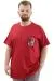 Big Size Mens T-shirt Crew Neck CHANGE U24084 Burgundy