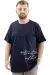 Big+Mens T-Shirt BELIEF U24085 Navy Blue