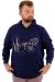 Mens Big Size Sweatshirt Hooded REALITY U24165 Indigo