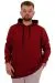 Big Size Mens Basic Sweatshirt Hooded Kangaroo Pocket U24166 Burgundy