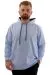 Big Size Mens Basic Sweatshirt Hooded Kangaroo Pocket U24166 Ice Blue