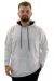 Big Size Mens Basic Sweatshirt Hooded Kangaroo Pocket U24166 Ecru