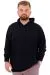 Big Size Mens Basic Sweatshirt Hooded Kangaroo Pocket U24166 Navy Blue
