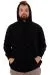 Big Size Mens Basic Sweatshirt Hooded Kangaroo Pocket U24166 Black