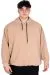 Big Size Mens Hooded Sweatshirt acid wash Interlok U24167 Beige
