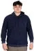 Big Size Mens Hooded Sweatshirt acid wash Interlok U24167 Navy Blue