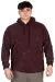 Big Size Mens Hooded Sweatshirt acid wash Interlok U24167 Plum