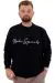 Big Size Mens Crew Neck Sweatshirt SPORTS U24173 Navy Blue