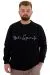 Big Size Mens Crew Neck Sweatshirt SPORTS U24173 Black
