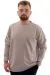 Big Size Mens Crew Neck Basic Sweatshirt U24174 Beige
