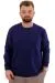 Big Size Mens Crew Neck Basic Sweatshirt U24174 Indigo