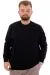 Big Size Mens Crew Neck Basic Sweatshirt U24174 Black