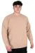 Big Size Mens Crew Neck Sweatshirt acid wash Interlok U24175 Beige