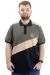 Big Size Mens Polo T-shirt Renk Bloklu U24322 Khaki