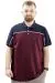 Big Size Mens T-Shirt Polo Renk Bloklu DEER U24324 Plum