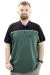 Big Size Mens T-Shirt Polo Renk Bloklu DEER U24324 Naphtha