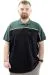 Big Size Mens T-Shirt Polo Renk Bloklu DEER U24324 Black