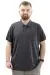 Big Size Mens Polo T-Shirt Kabartma U24326 Antrasit
