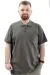 Big Size Mens Polo T-Shirt Kabartma U24326 Khaki