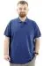 Big Size Mens Polo T-Shirt Kabartma U24326 Indigo